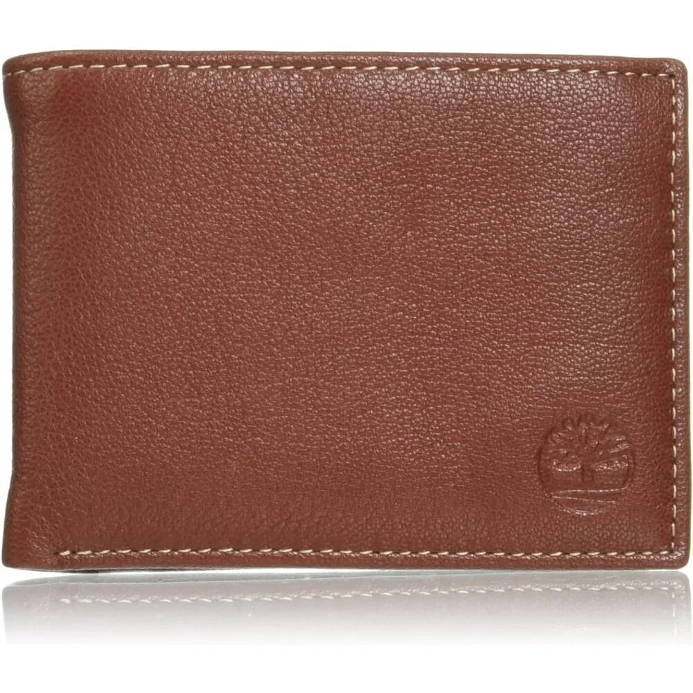 🆕Men Brown Leather Passcase Security RFID One Size